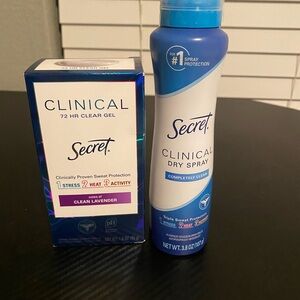 Secret Clinical Lavender and completely clean dry spray